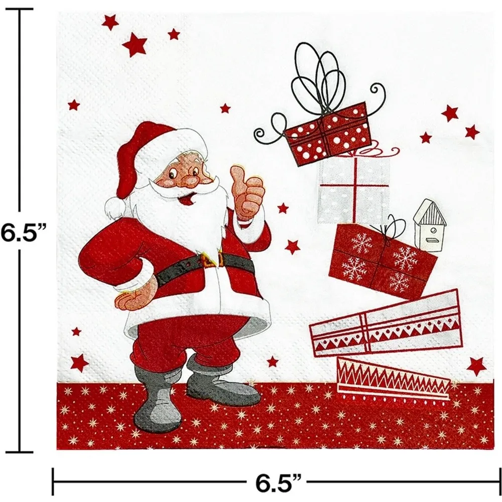20/40/100 stücke Einweg Weihnachten Party Servietten Santa Claus Gedruckt Papier Weihnachten Abendessen Servietten Weihnachten Tisch Servietten
