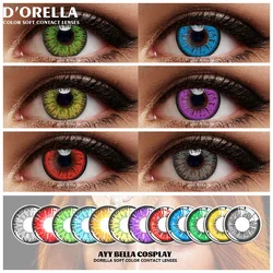 D'ORELLA 1Pair(2pcs) Coloured Contact Lenses for Eyes Yearly Red Colored Lenses Green Blue Cosmetics Pupils Colored Contact Lens