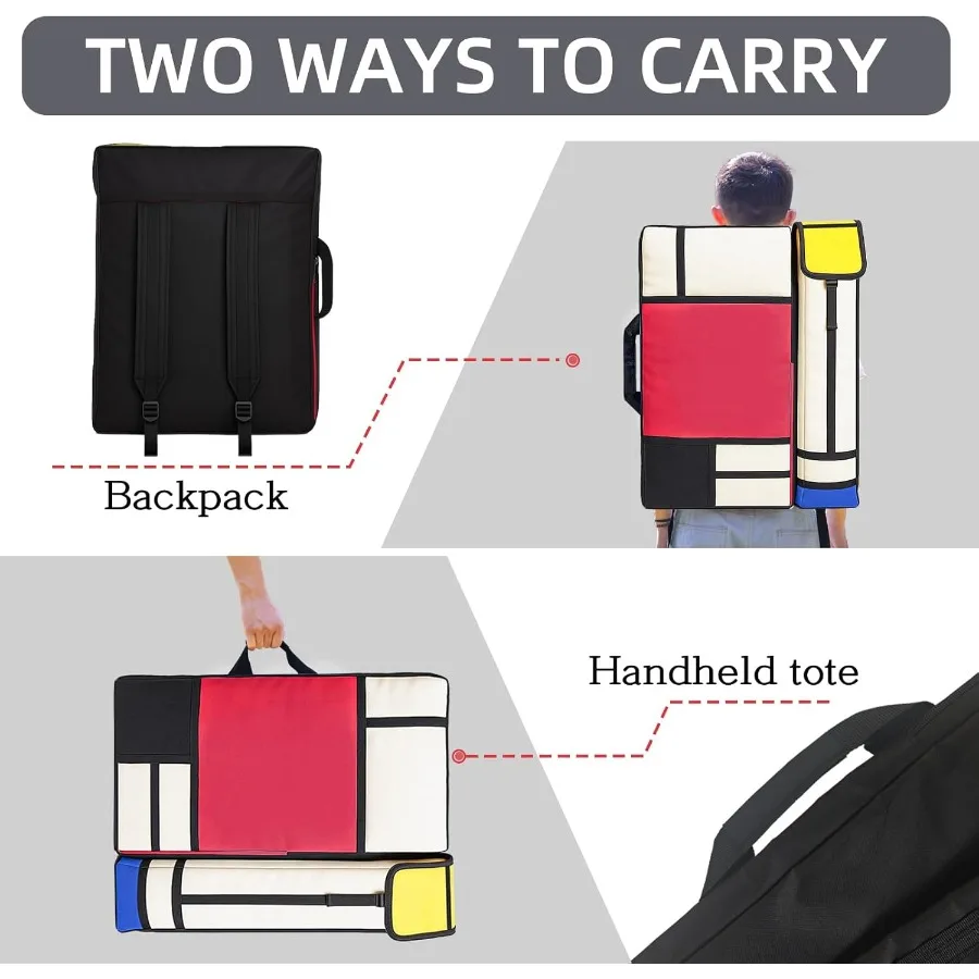 JJRING Custodia per portafoglio artistico Zaino per portafoglio per artisti in tela per grandi cartoni da esterno, contiene poster, stampe, pennelli Artwo