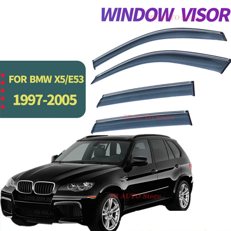 

For BMW X5 E53 1999-2005 Window visors Rain water prevention; Covering the sunlight; Anti fog; Snow prevention