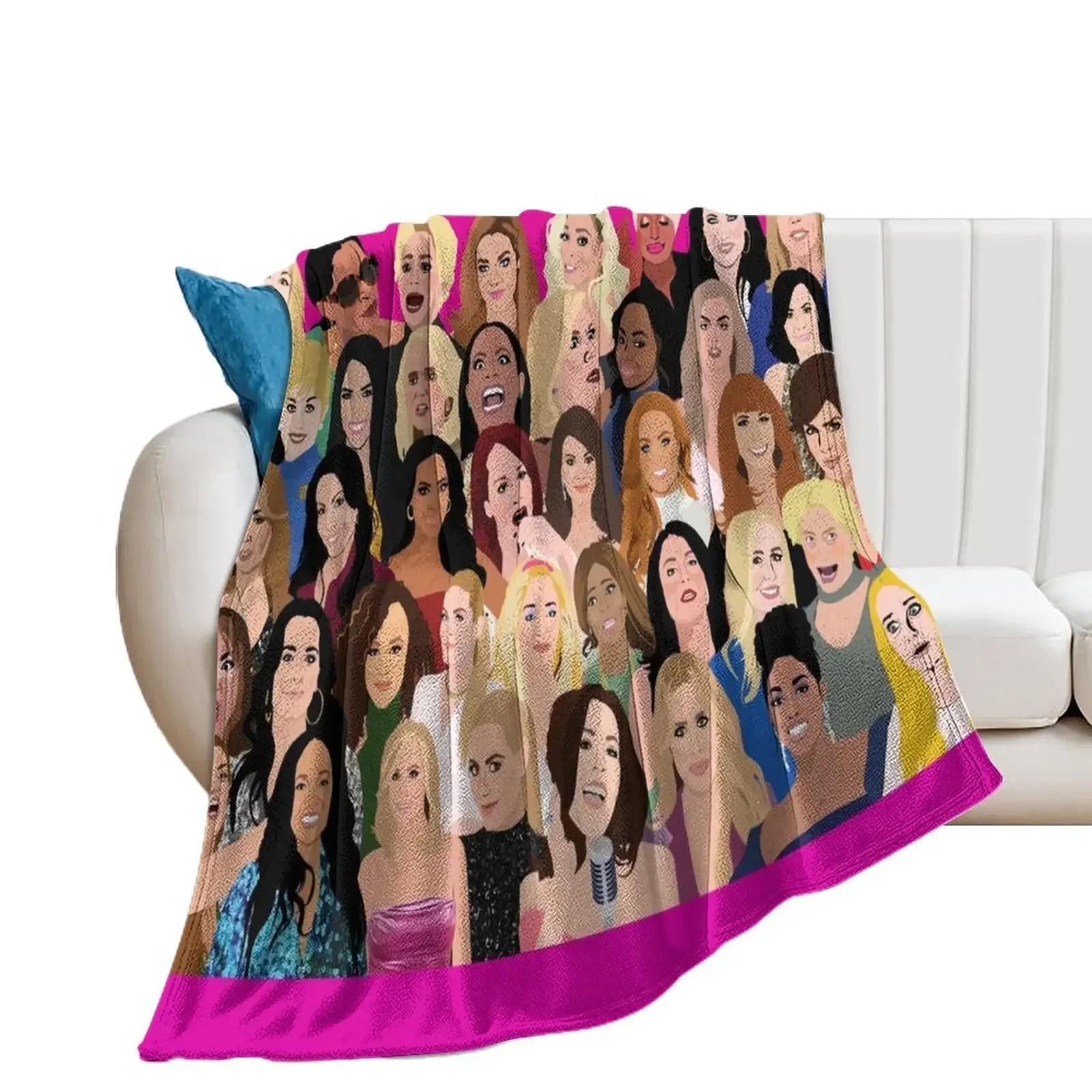 Real Housewives Montage (RHONY, RHOBH, RHOA, RHONJ, RHOP, RHOC, RHOSLC, RHOD, VPR) Throw Blanket Cute Plaid Blankets