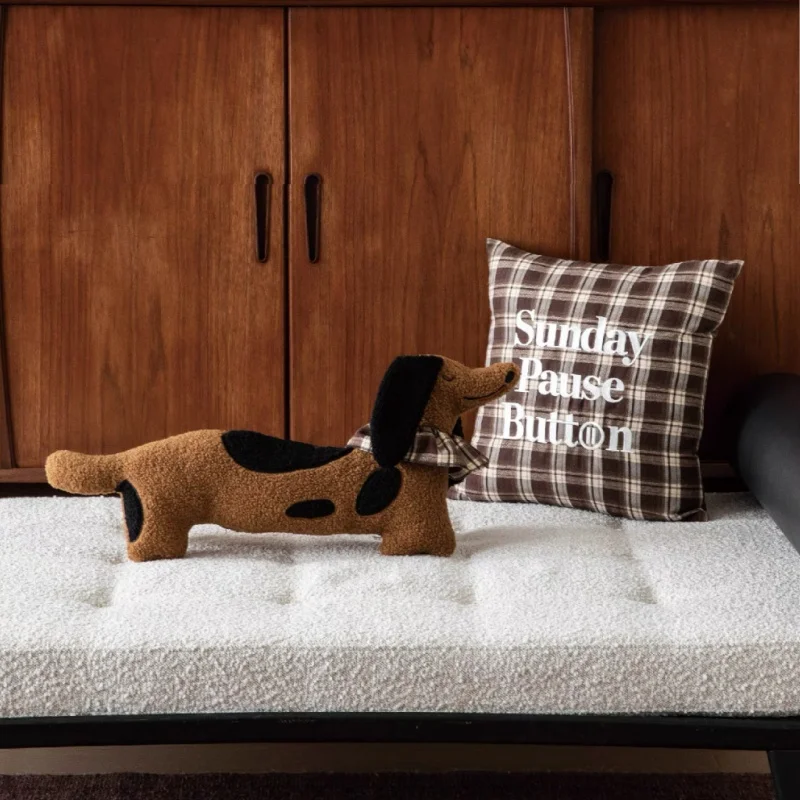 Dog Pillows Check Cushion Case Retro England Design Decorative Pillow Cover For Sofa Chair Home Decorations