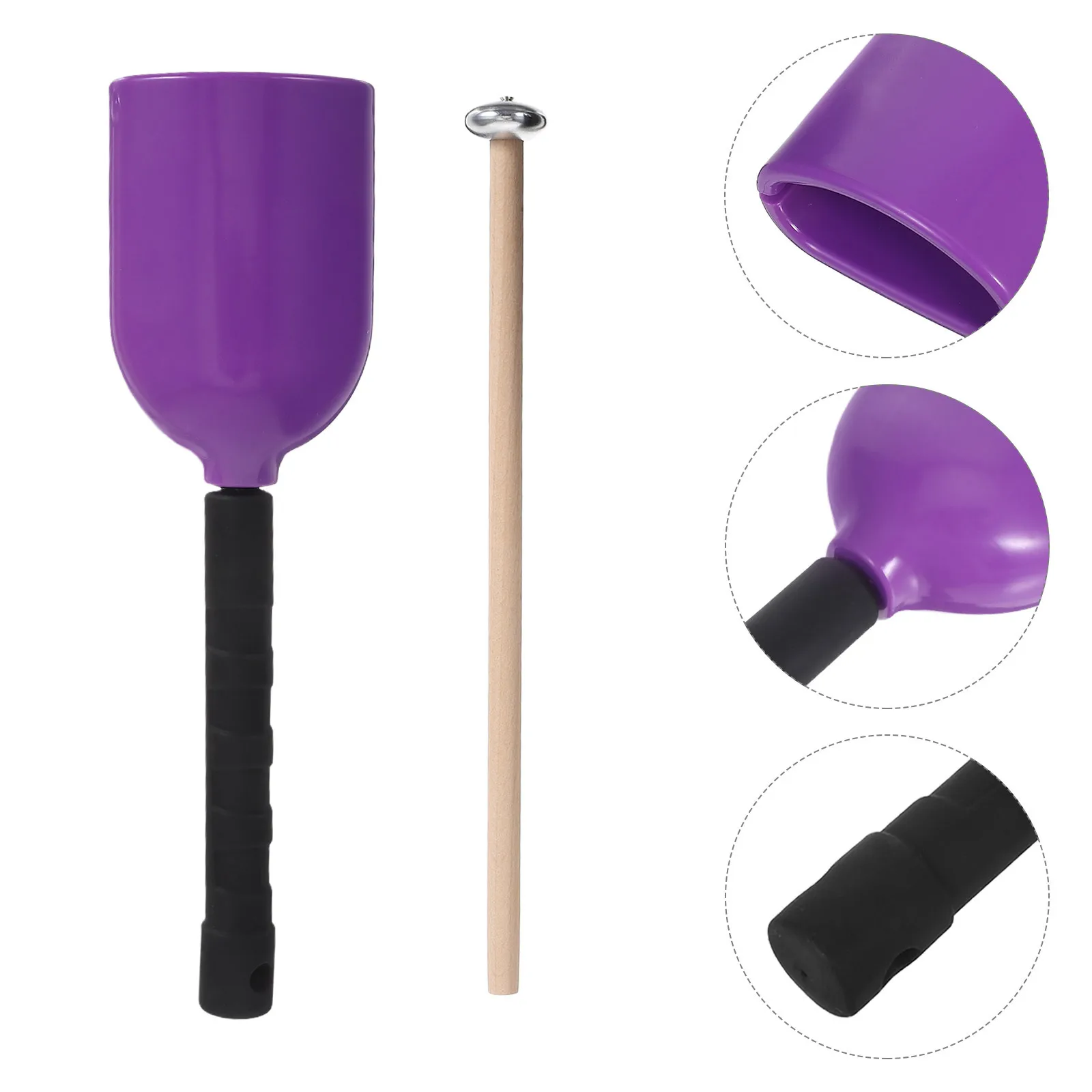 

Long Handle Handheld Cowbell: Durable Plastic Percussion Instrument For Kids Adults Music Performance School Band Party