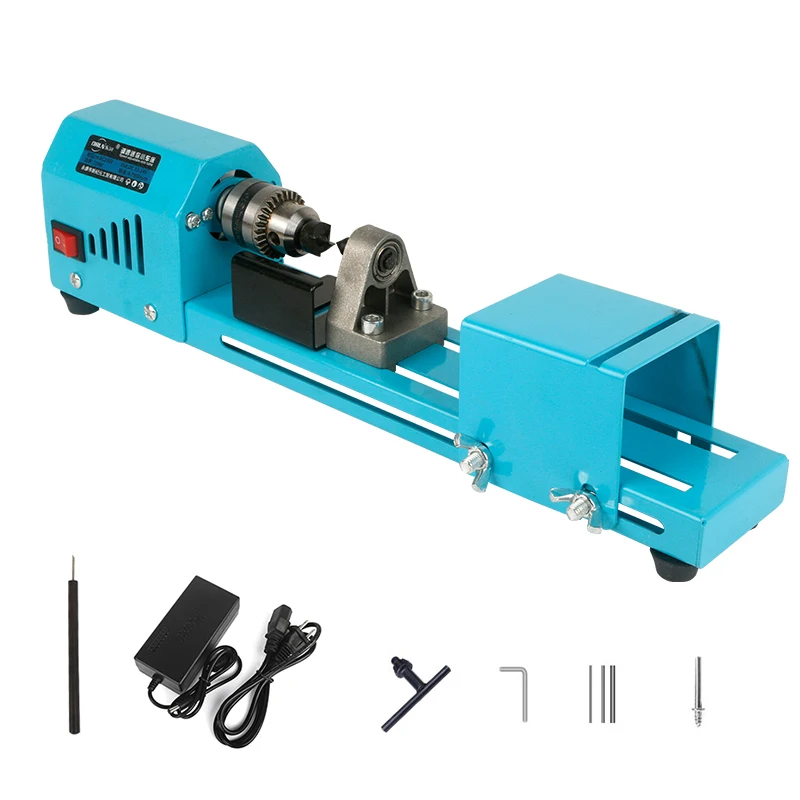 Mini Lathe For Wood Woodworking Milling Machine 12V 24V Turning Lathe Drilling Grinding Machine Mini Lathe Beads Machine