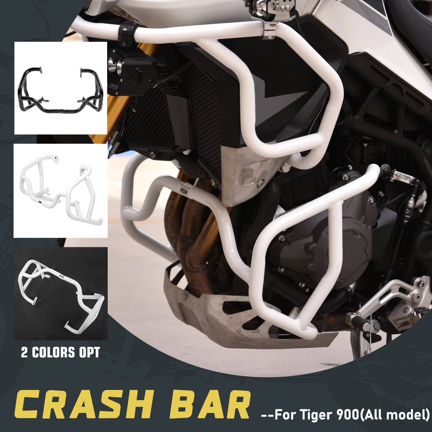 Crash Bar da motocicleta para Tiger 900 GT Rally Pro, acessórios do protetor do pára-choques, gaiola do acrobacias, guarda do motor, 2020, 2021, 2022, 2023