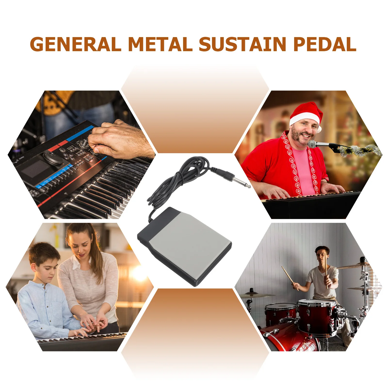 

Electronic Piano Sustain Pedal Professional Nonslip Design for Beginners and Pros Durable Practical Accessory Piano Damper Pedal