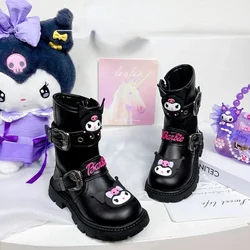 Sanrio śliczne kuromi dziewczęce wygodne modne kreskówki trend wiosenne i jesienne lekkie, wysokie, wszechstronne buty Martin