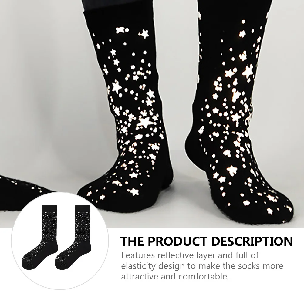 1 زوج السماء الجوارب العاكسة دائم الجلد ودية مرنة مريحة ملهى ليلي جوارب الفلورسنت الجوارب الفلورسنت #1