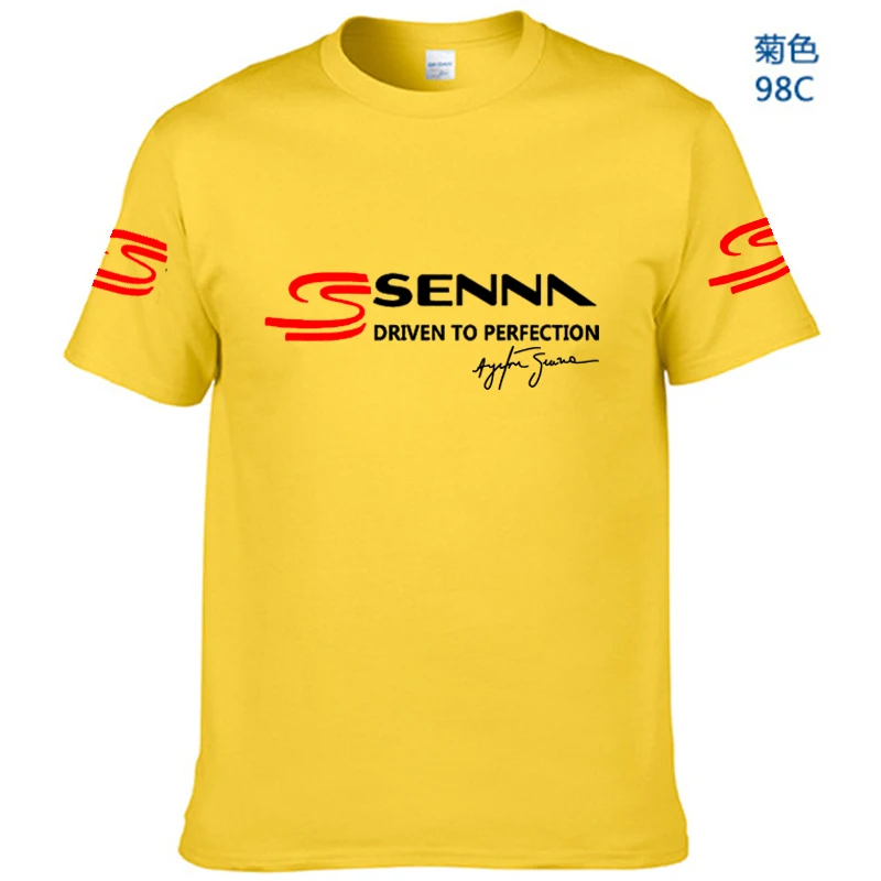 100% Cotton Men\'s T Shirt Ayrton Senna Print oversized T shirt Harajuku custom T-shirt short sleeve POLO shirt golf shirt top