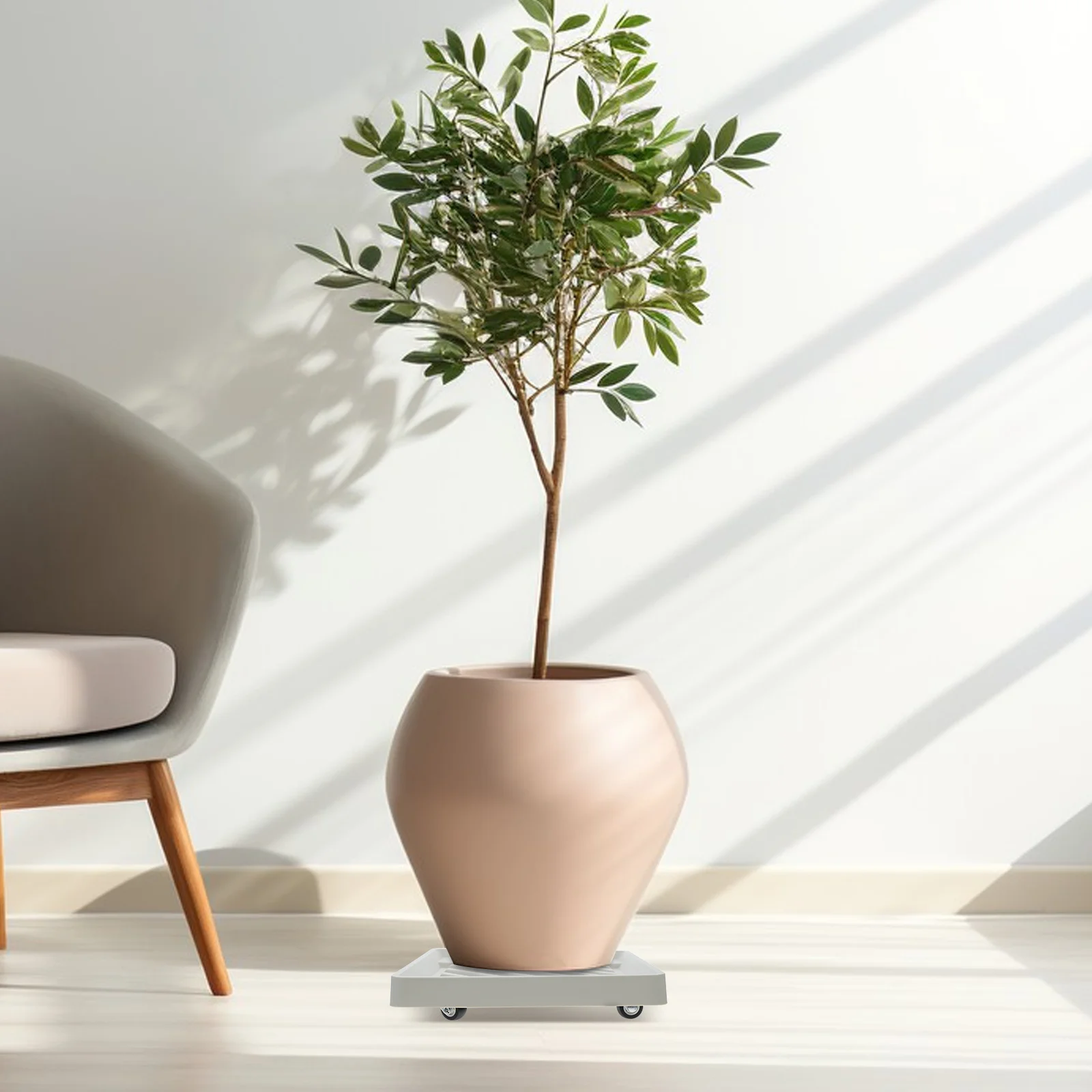 

Durable Square Plant Caddy with Casters Indoor Outdoor Use Thickened Water Catching Tray for Heavy Pots Trees Vases