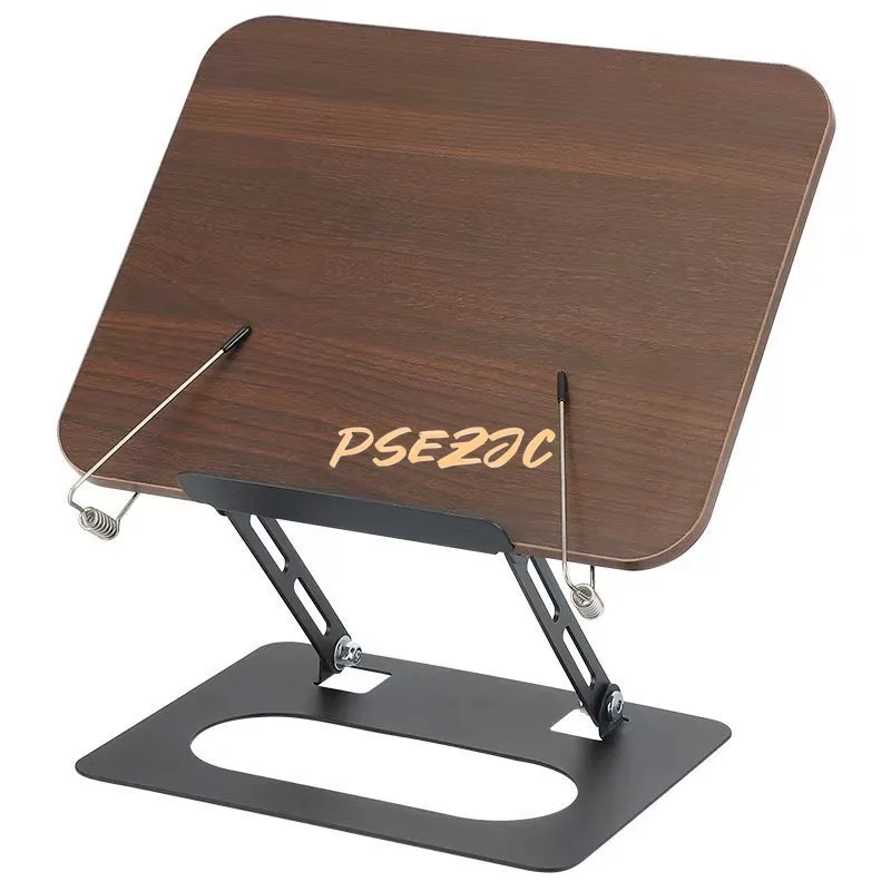 Imagem -04 - Portátil Rotativa Woodgrain Reading Frame Aprendizagem Doméstica Multi Funcional Elevando Suporte Notebook Book Rack