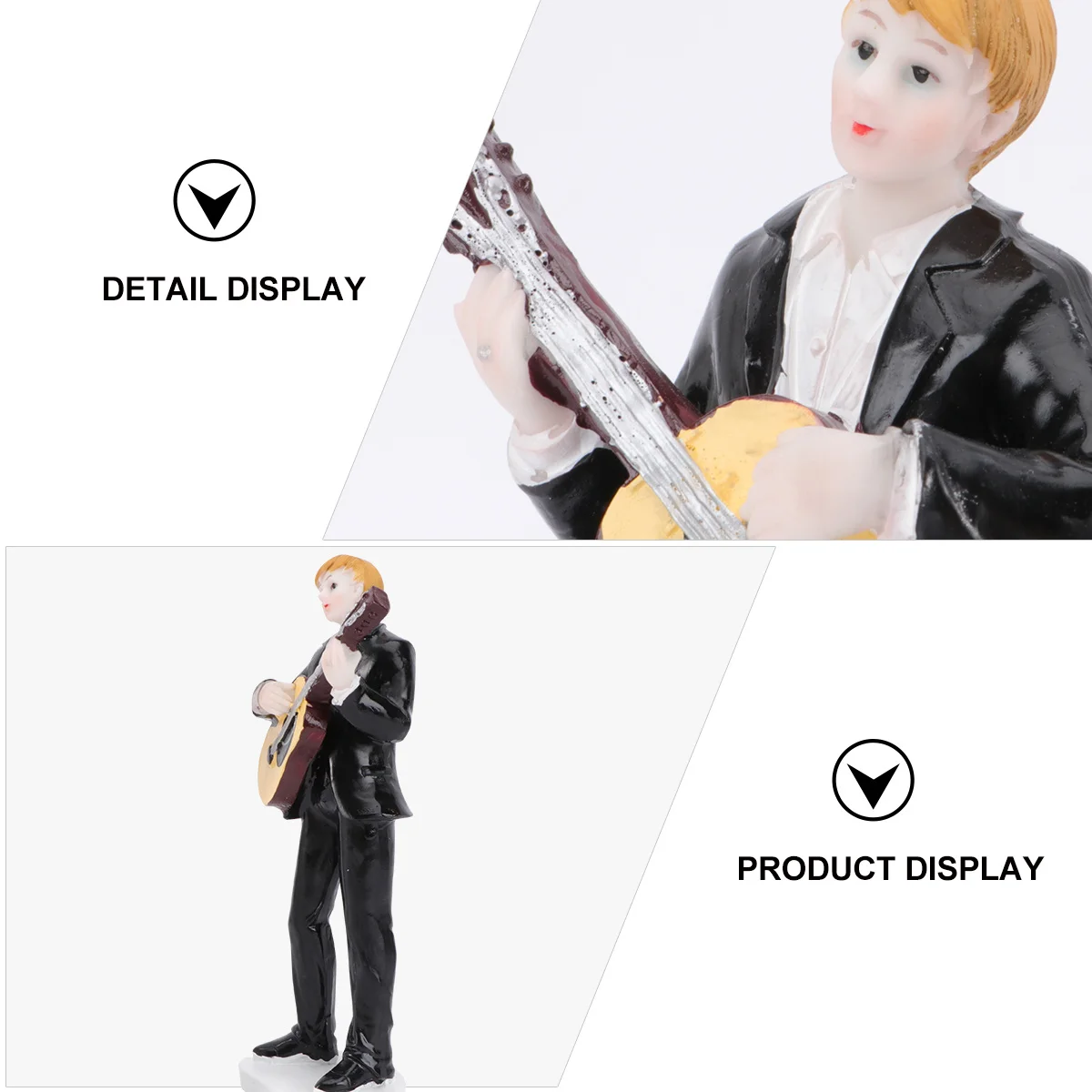 

Romantic Guitar Bride Groom Cake Topper Natural Resin Wedding Decoration Elegant Couple Cake Decor Love Display Gift