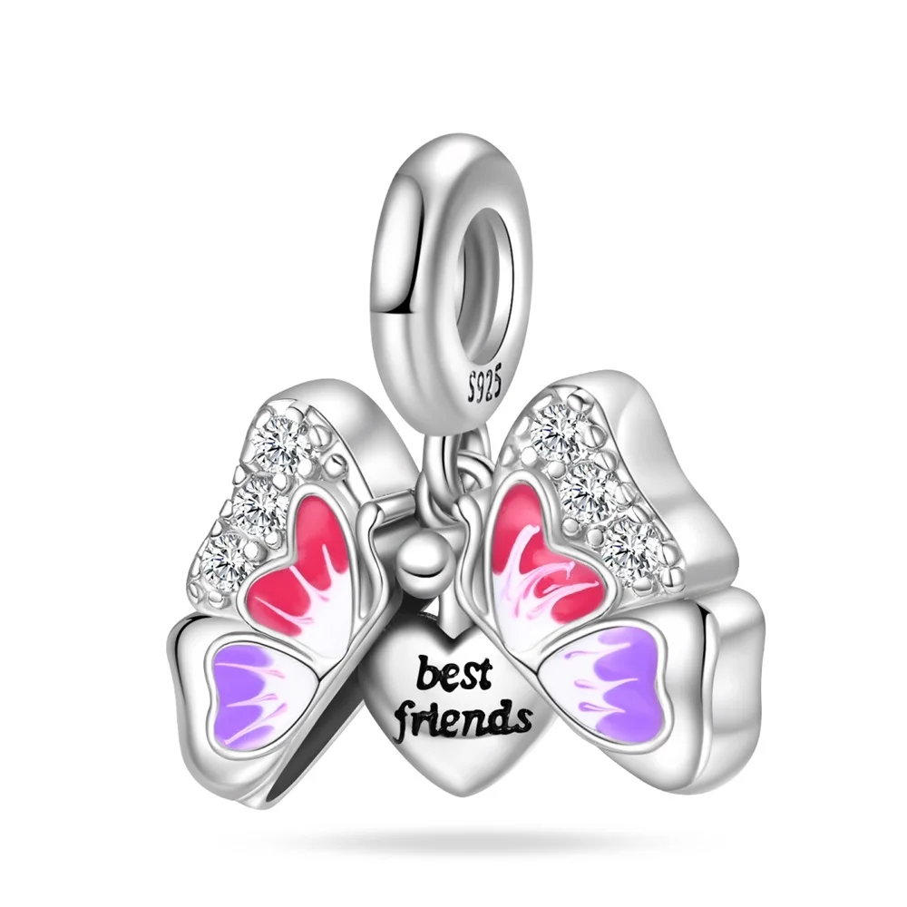 

Elegant 925 Sterling Silver Opening And Closing Heart Butterfly Charm Fit Pandora Bracelet Women's Friendship Memorial Day Gift