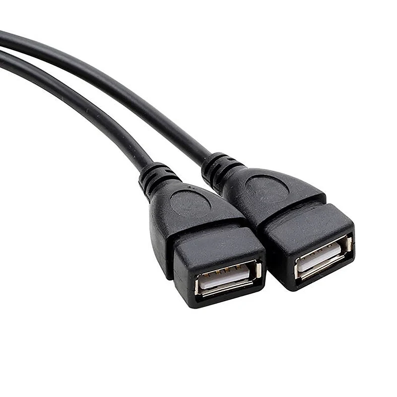 1 ذكر التوصيل إلى 2 أنثى المقبس USB 2.0 تمديد خط كابل بيانات محول الطاقة محول الفاصل USB 2.0 كابل