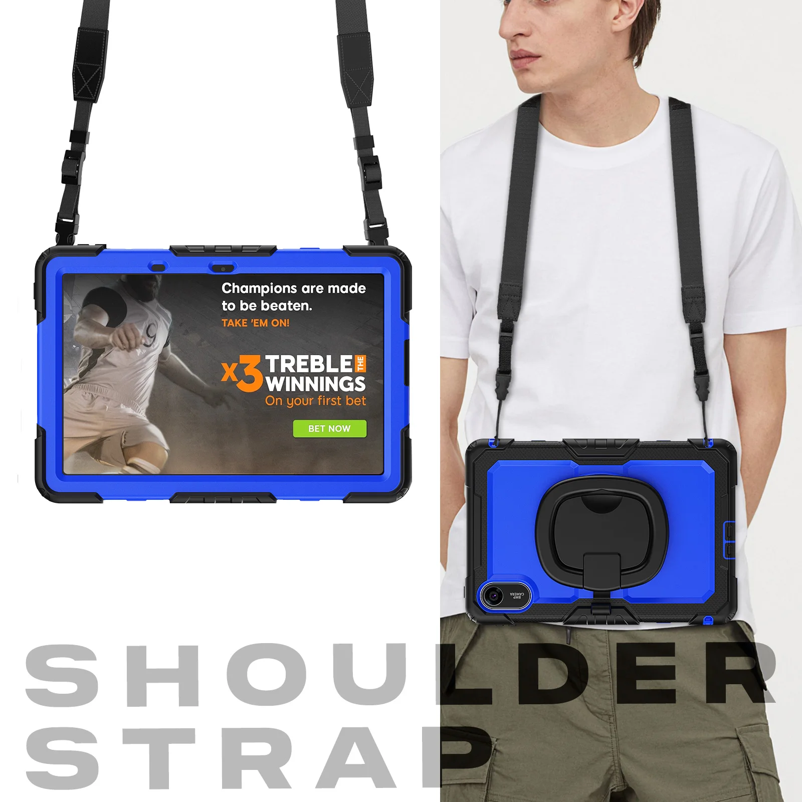 Capa rotativa para xiaomi redmi pad 2 2025 11.0 polegadas modelo 25040rp0ag 25040rp0ai capa resistente com alça alça de ombro