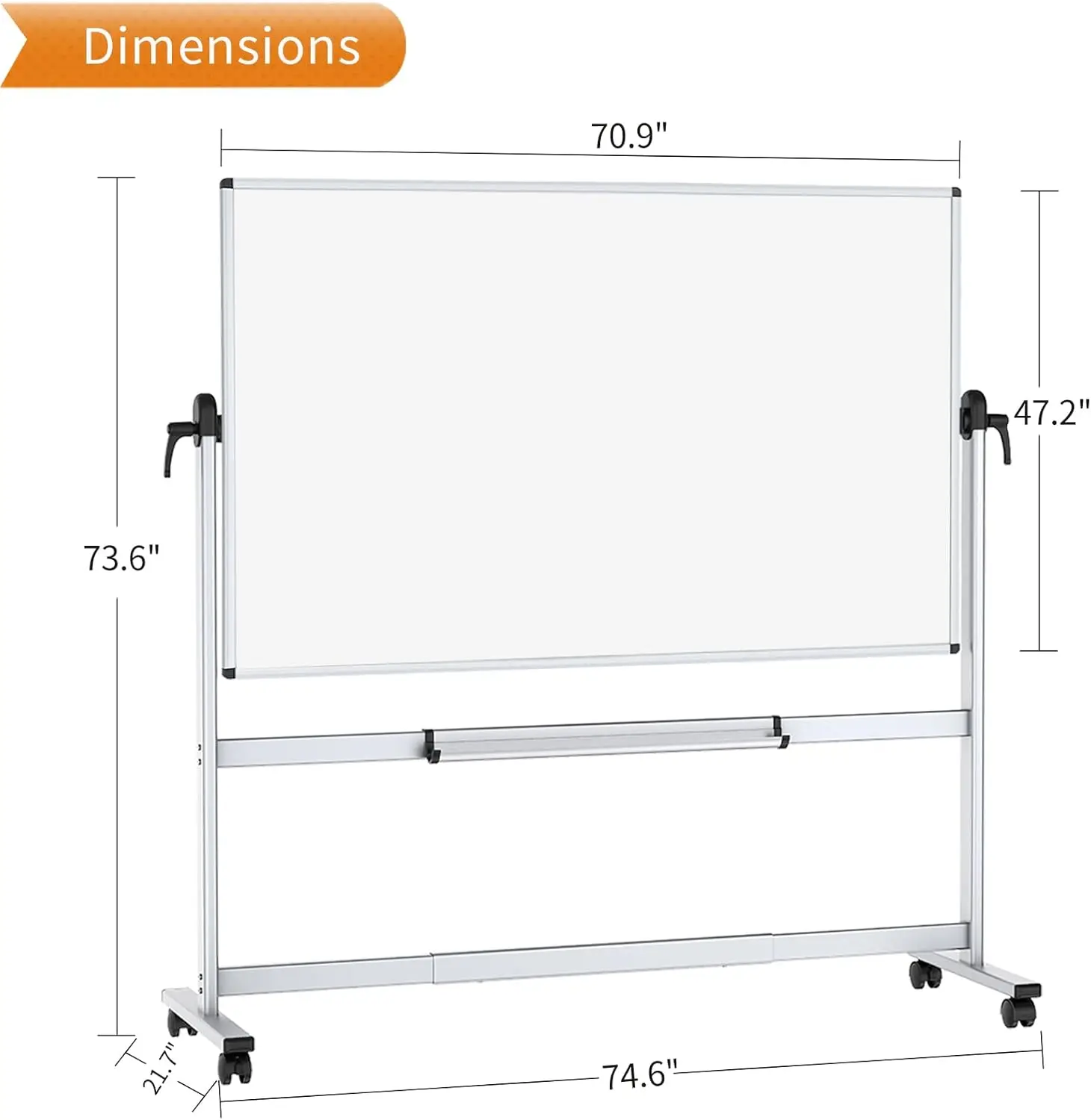 سبورة بيضاء للكتابة على الوجهين، 72 × 48 بوصة، لوحة مسح جافة مغناطيسية كبيرة وشاشة جهاز عرض · ساخنة #1