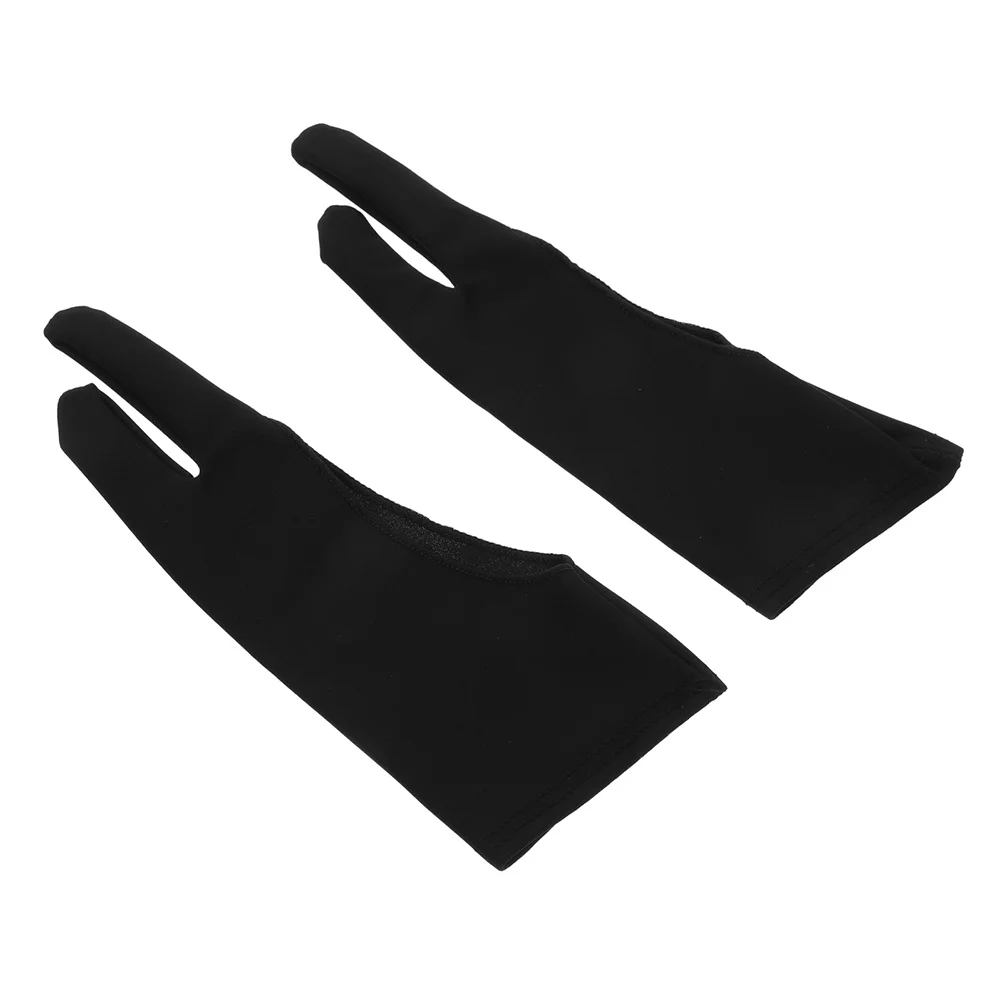

3Pcs Two-Finger Gloves for Drawing Anti-Fouling Artist Glove Long-Lasting Sketch Painting Accessory Set Sketch Glove