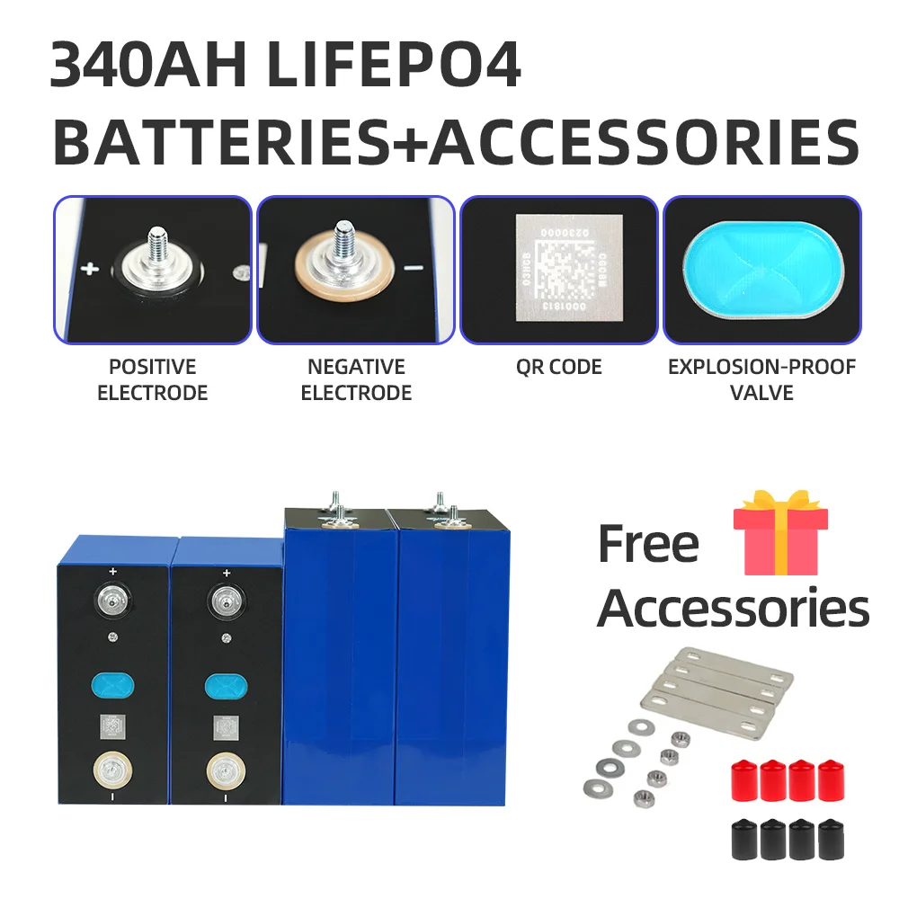 SOEC 8PCS 3.2V 320Ah 280Ah 240Ah 202Ah Lifepo4 Battery Rechargeable Lithium Iron Phosphate Cell 12V 24V Batteries EU US  NO Tax