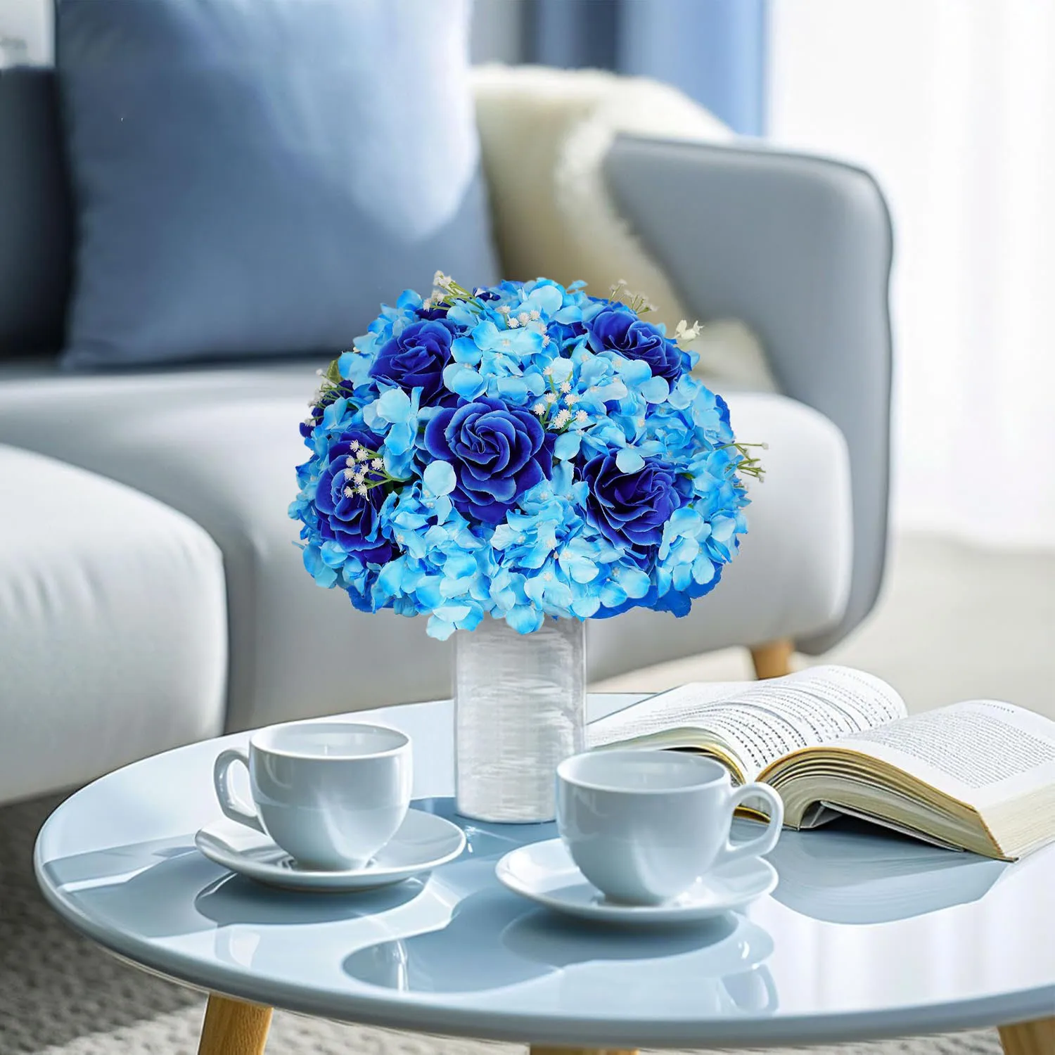 30cm Artificial Flower Table Centerpiece Party Wedding Decor Road Lead Floral Ball Rose Hydrangea Dropshipping Customization