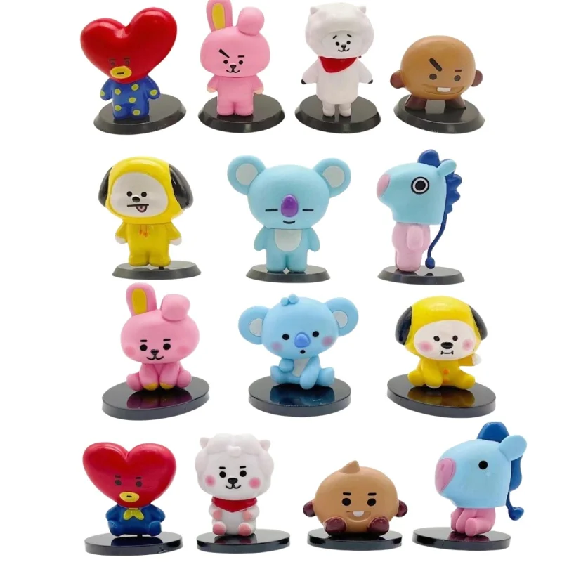 

7pcs/set BT21 Functional Doll Tata Chimmy Creative Ornaments Interactive Full Set Action Figure Toy Girl Holiday Gift