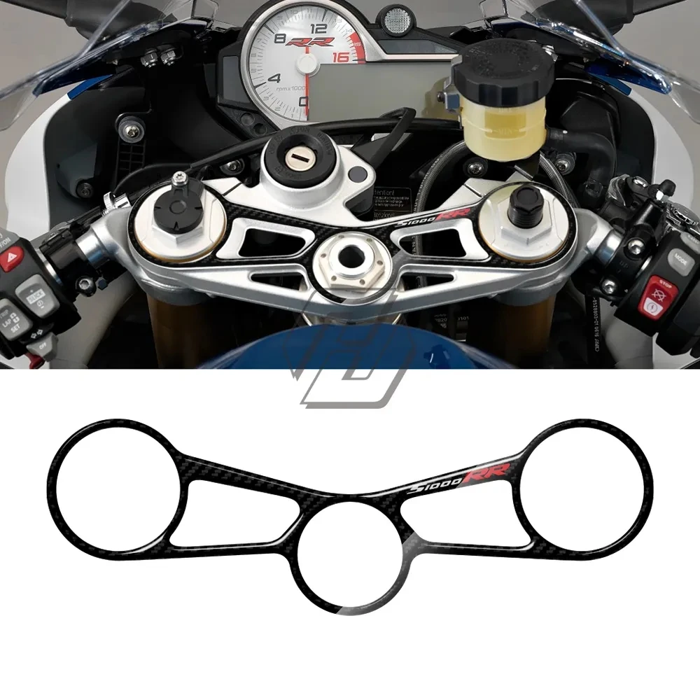 Motocicleta De Fibra De Carbono Adesivos, Resina 3D, Top Braçadeira Tripla, Yoke Case, BMW S1000RR 2011-2022