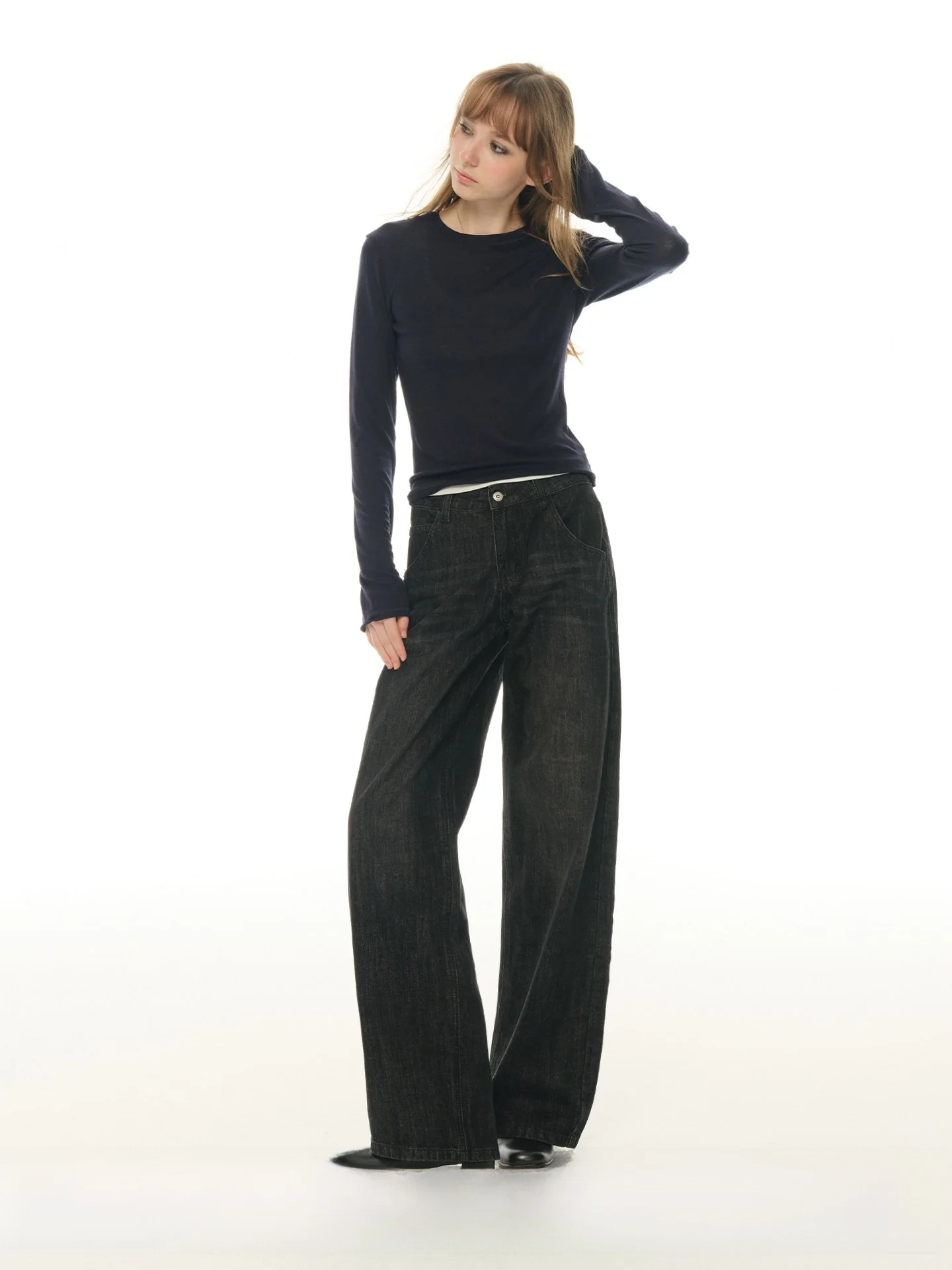 

Женские джинсы UNRETRO в американском ретро-стиле, с высокой талией, свободного кроя, прямые, повседневные, из хлопка, длинные брюки для весны и осени