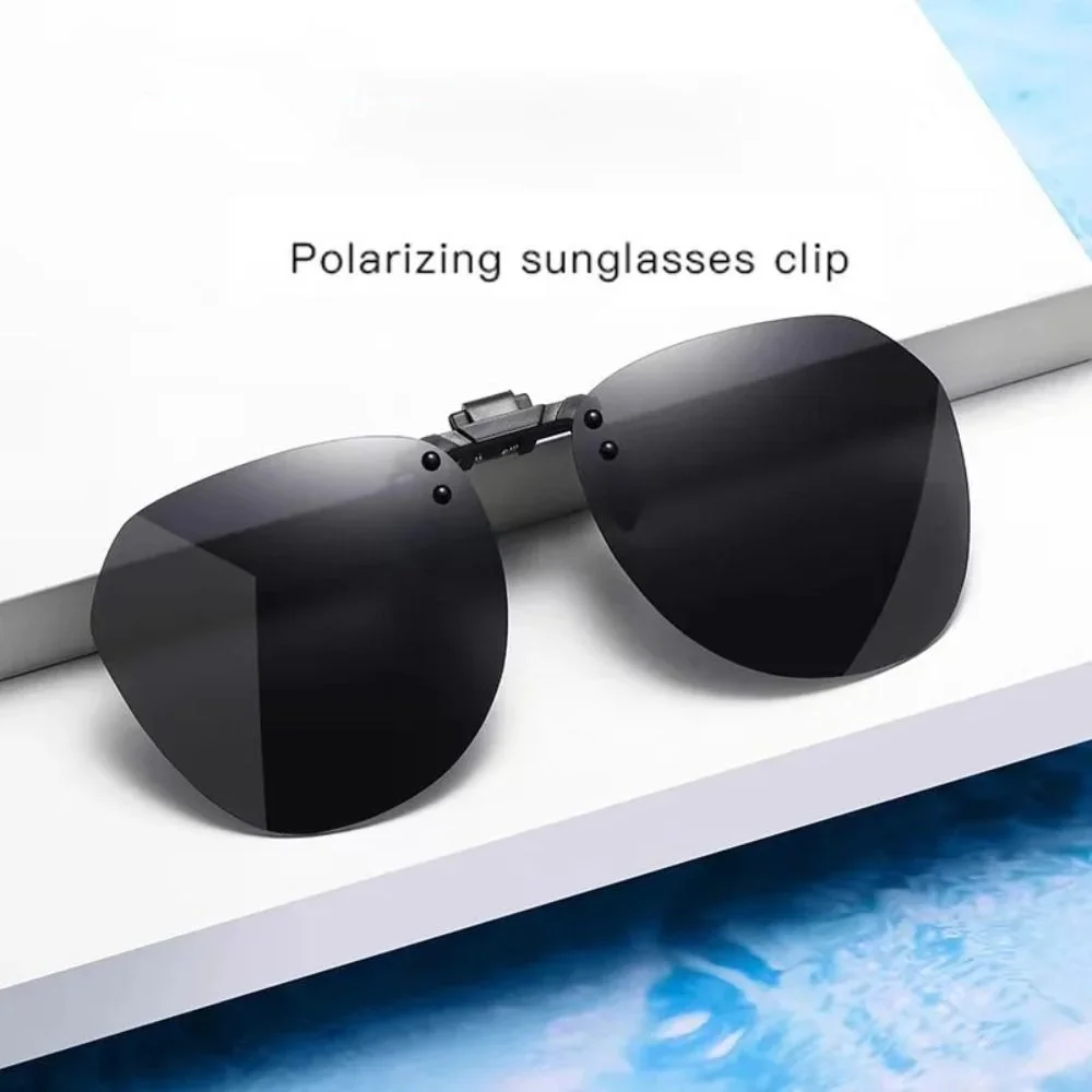 UV400 Day Night Vision Goggle Clip UV Protection Polarized Lens Myopia Glasses Clip Lightweight Vintage Clip-on Sunglasses