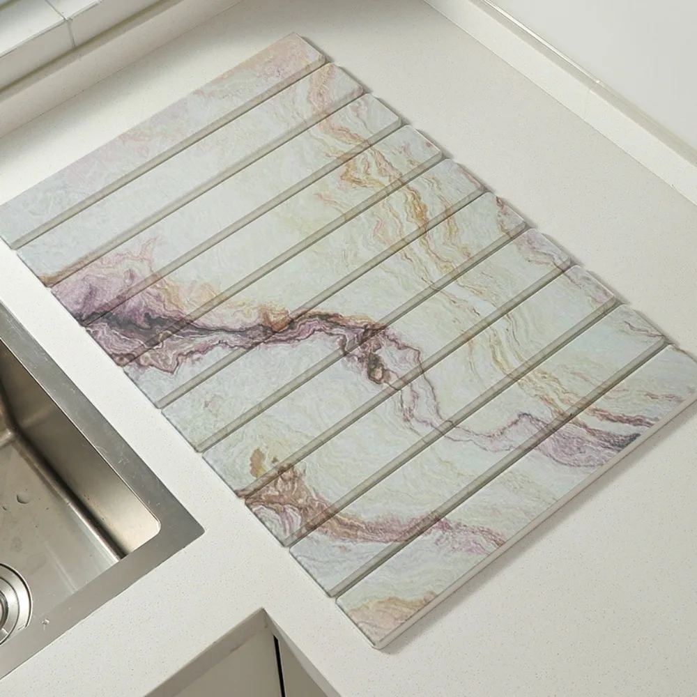 

Кухонные принадлежности, впитывающий каменный коврик для сушки посуды, складной нескользящий коврик для сушки посуды, диатомовой коврик для столовых приборов, раковина