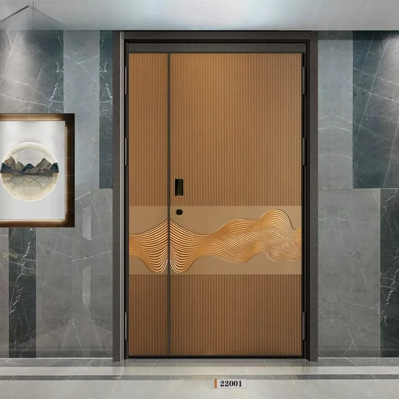 

Stainless steel anti-theft door carved cast aluminum Korean armored security entrance