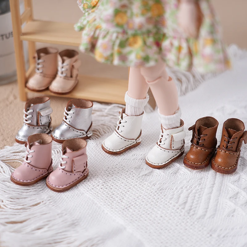 Nuevos zapatos de muñeca Blyth, Mini zapatos de cuero, botas altas con cordones, adecuados para Ob24, Ob22, Azones, Ymy, Licca, accesorios para muñecas Bjd, juguete