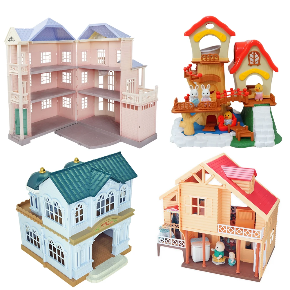 Maison de poupée Micro Villas de luxe 1:12, château, maison dans les arbres, maison de jeu d'auditorium, meubles miniatures, modèle de cuisine, jouet, cadeau pour filles