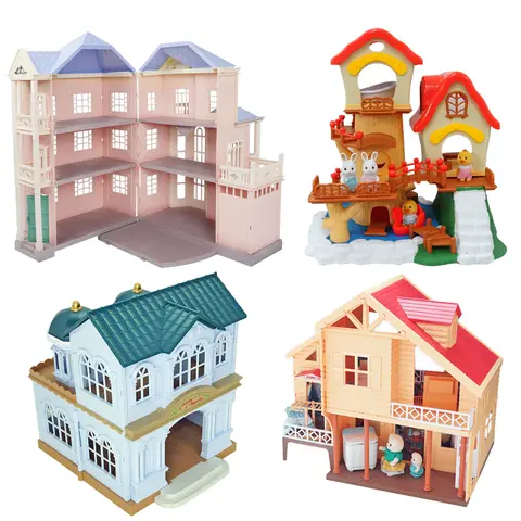 1:12 Micro Deluxe Villas Dollhouse Castle Treehouse Auditorium Play House Miniature Furniture Model Kitchen Toy Girls Gift