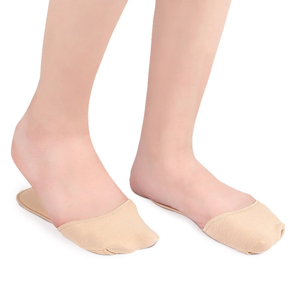

2 Pairs Anti-slip Sock Cover Forefoot Pads Women Socks Washable Cotton Breathable Toe