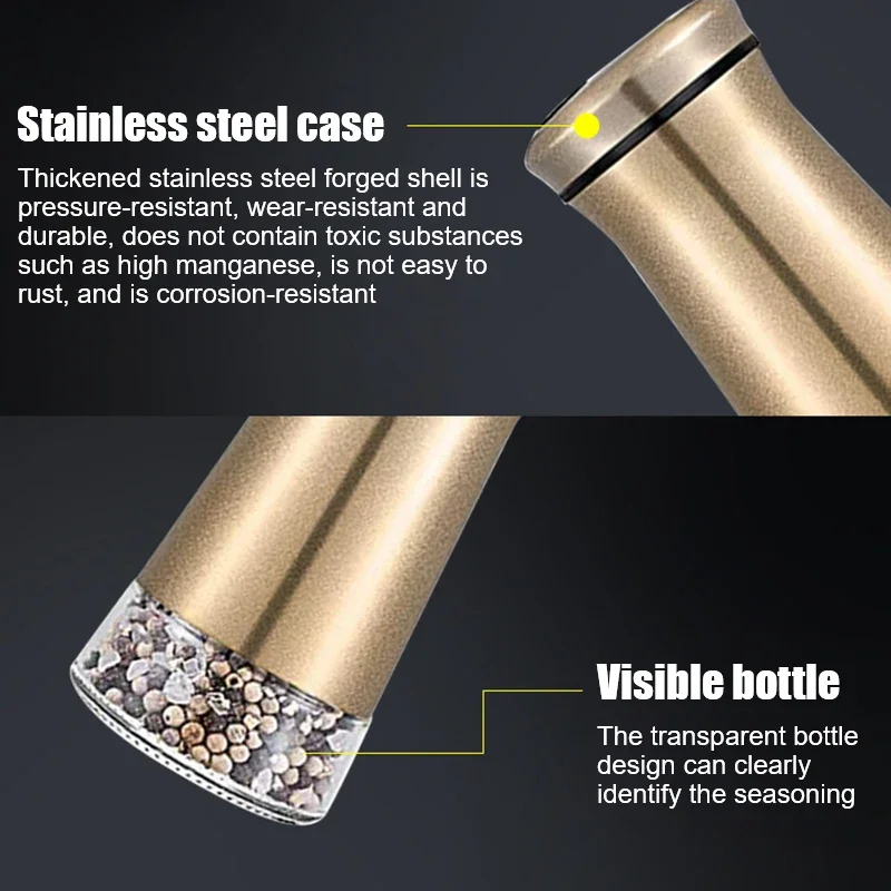 الملح المطبخ شاكر التوابل الفلفل الهزازات موزع أواني الحاويات زجاجات الفولاذ المقاوم للصدأ السكر جرة الجرار #4