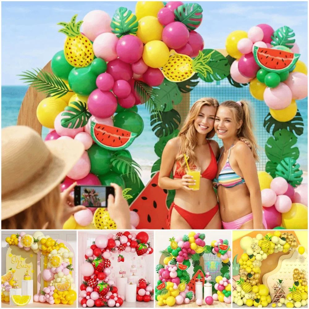 

Fruit Theme Ballon Arch Kit Multicolor Latex Decorative Ballon Set Strawberry Lemon Watermelon Pineapple Party Balloons