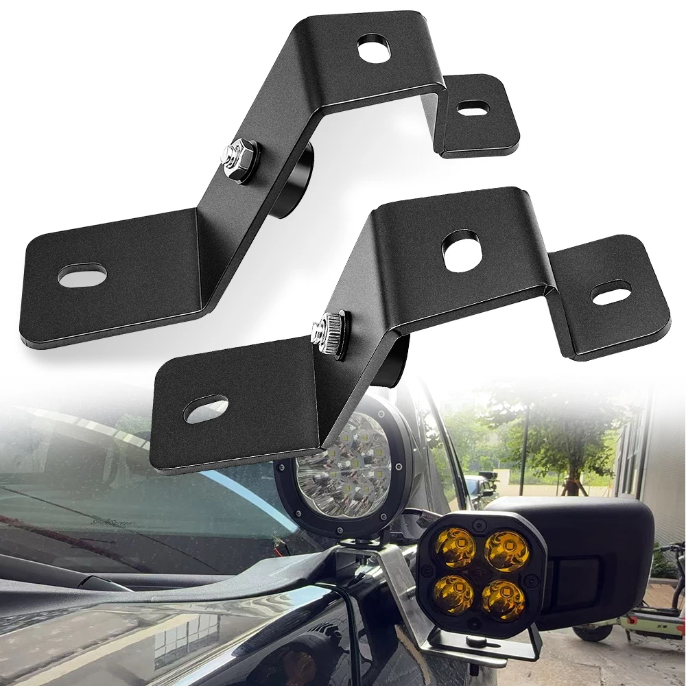 A Pillar Dual LED Light Mount Brackets for 2015-2025 Ford F150 ,Work Cube Spotlight Pillar Bracket Left Right Side Mount