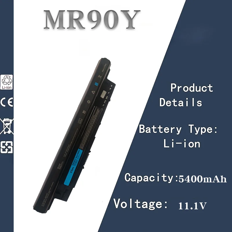 

14.8V 2700mAh (XCMRD) & 11.1V 5400mAh (MR90Y) Laptop Battery Replacement for Dell 3421 5437 3521 3542 5537 7447