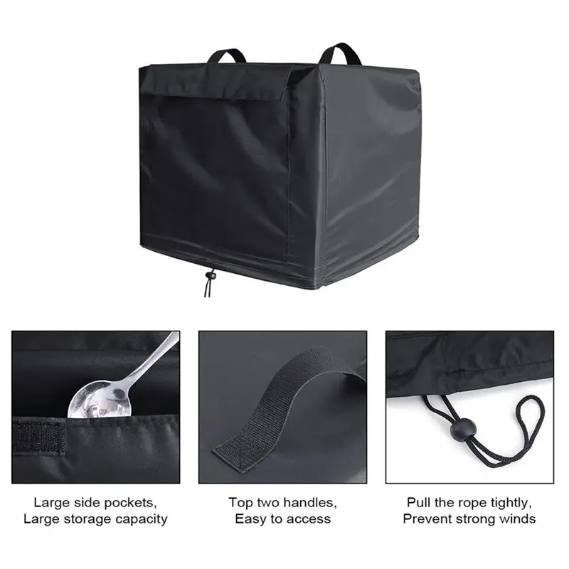 ABGH-Pizza Oven Cart Table Cover With Drawstring, Outdoor Pizza Oven Cover Waterproof Cover , For Rolling Kitchen Cart