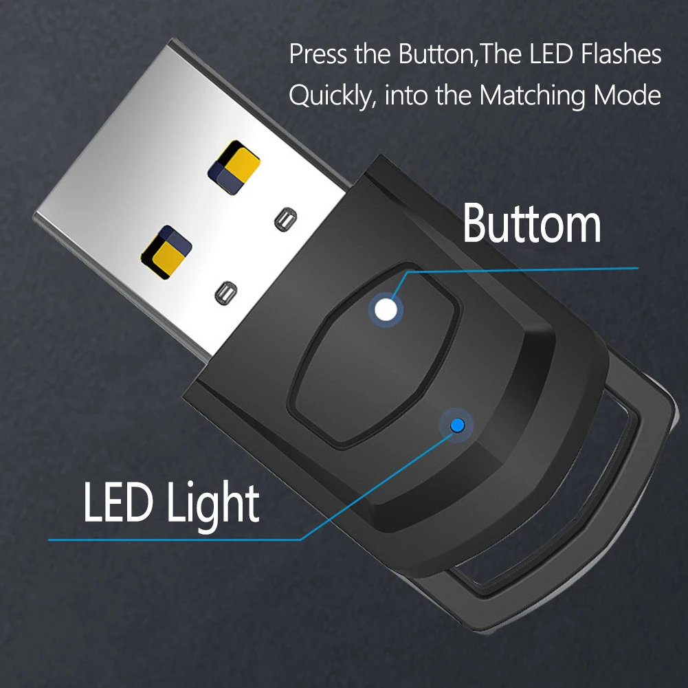 PS5 PS4 게임 콘솔 블루투스 5.0 무선 오디오 어댑터 수신기, PC 헤드셋 블루투스 오디오 송신기 2 인 1 USB 동글