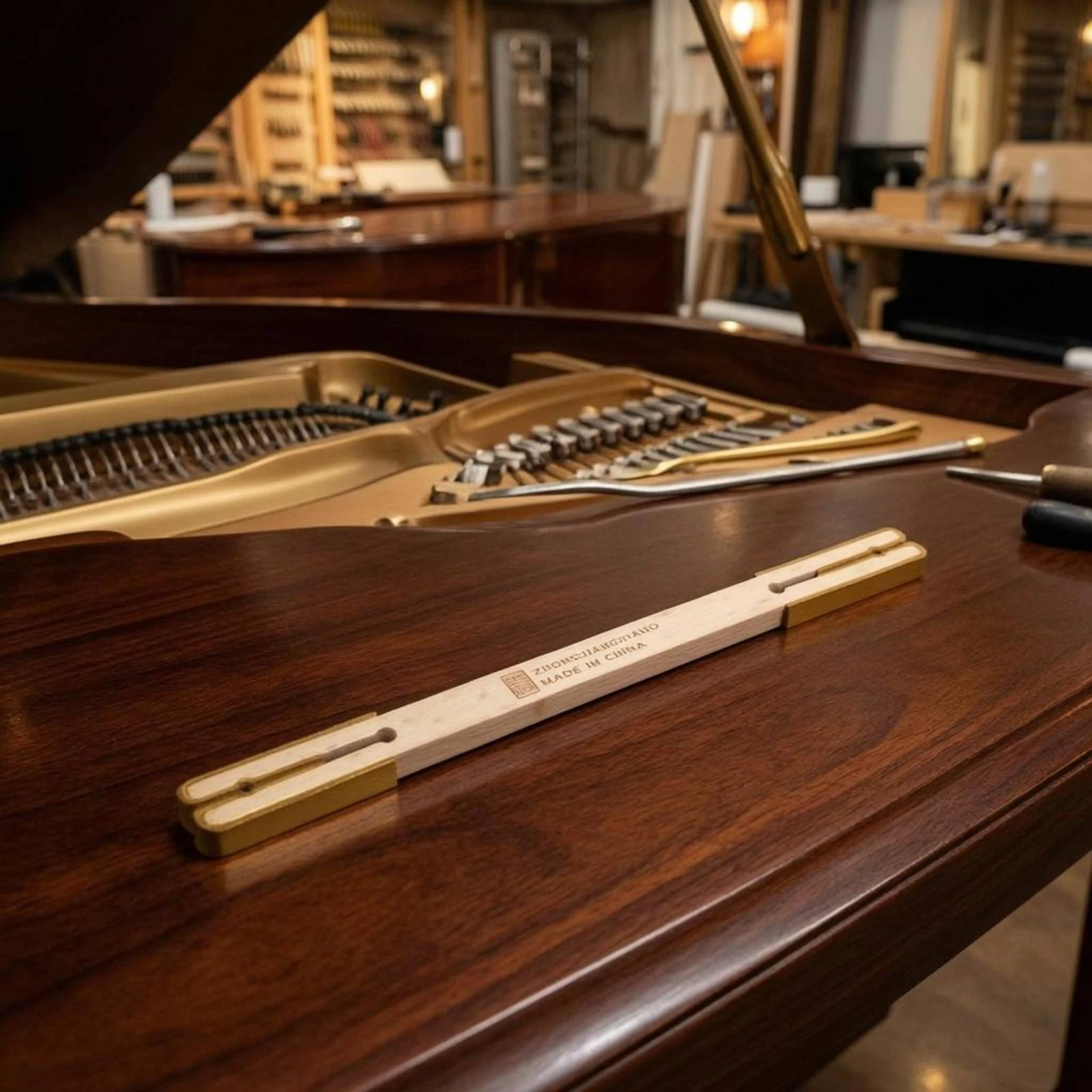 Piano Pin Polishing Tool Maple Wood Piano Pin Maintenance Stick Instrument Care Long Narrow High-Gloss Shine