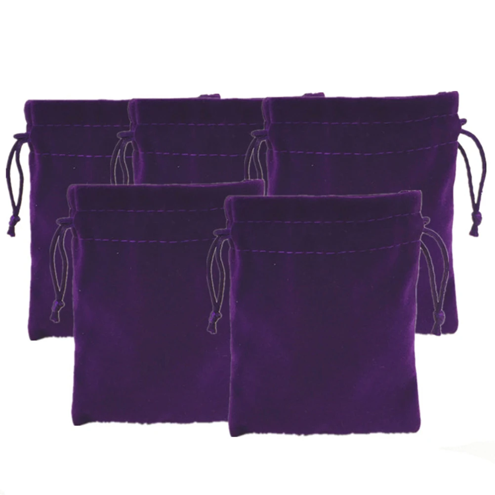 

5Pcs Electronic Storage Bags Drawstring Pocket Cable Organizer Travel Purple Color Portable Gadgets Container Makeup Brush Bag