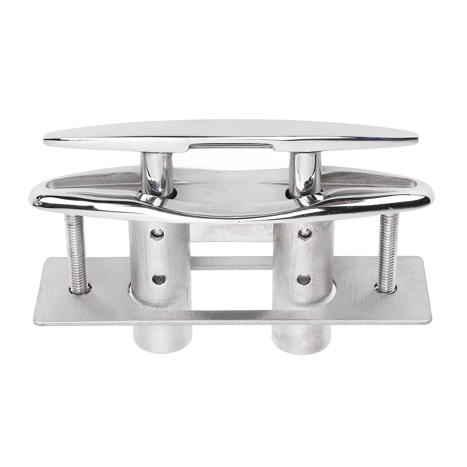 

Boat Deck Cleat Marine Dock Cleat Dock Mooring Cleat Flush Mount 316 Stainless Steel Polished with Backing Plate for Cargo Ship