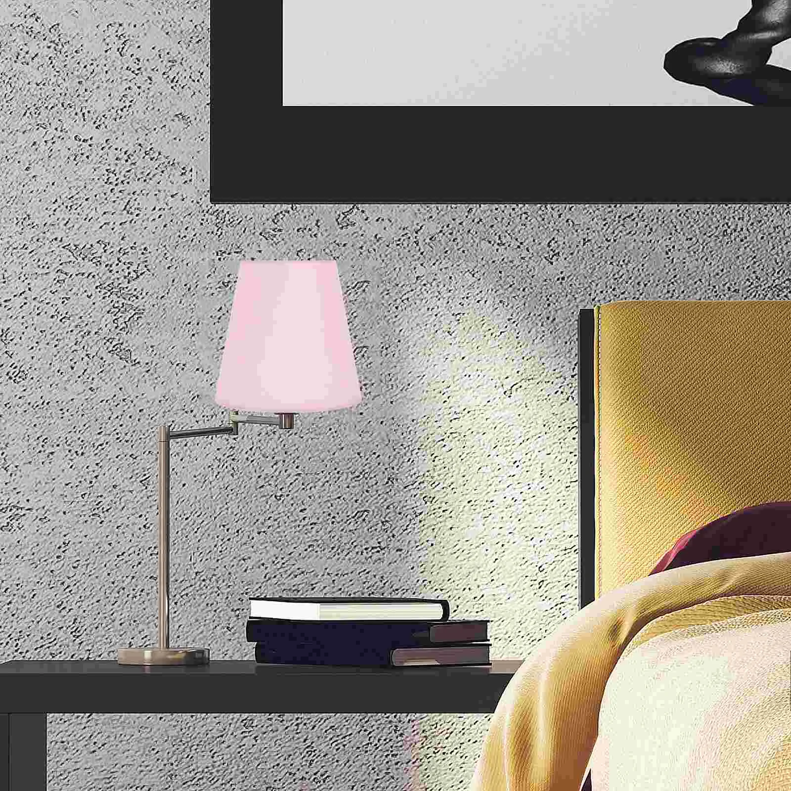 Kap lampu untuk meja bahan Linen pengganti gantungan dinding kecil Pink Aksesori kain langit-langit