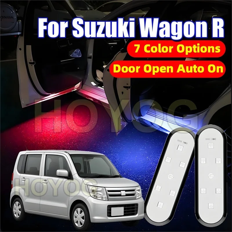 Fit for Suzuki Wagon R 2010-2026 LED Car Door Welcome Light with Easy Stick-On Installation and a USB Rechargeable Battery