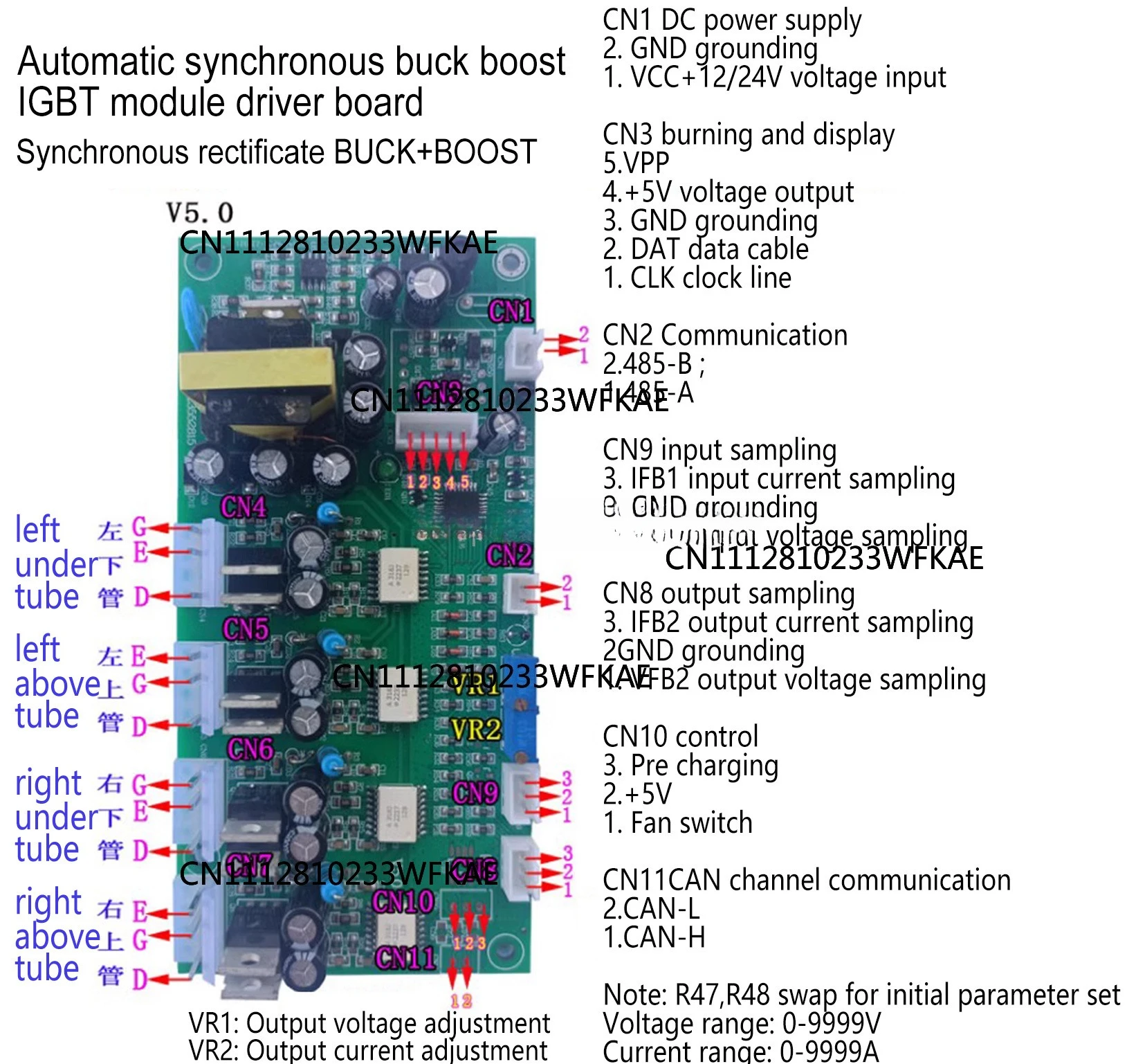 Automatic Synchronous Buck Boost IGBT Module Drive Control Board+MPPT Control