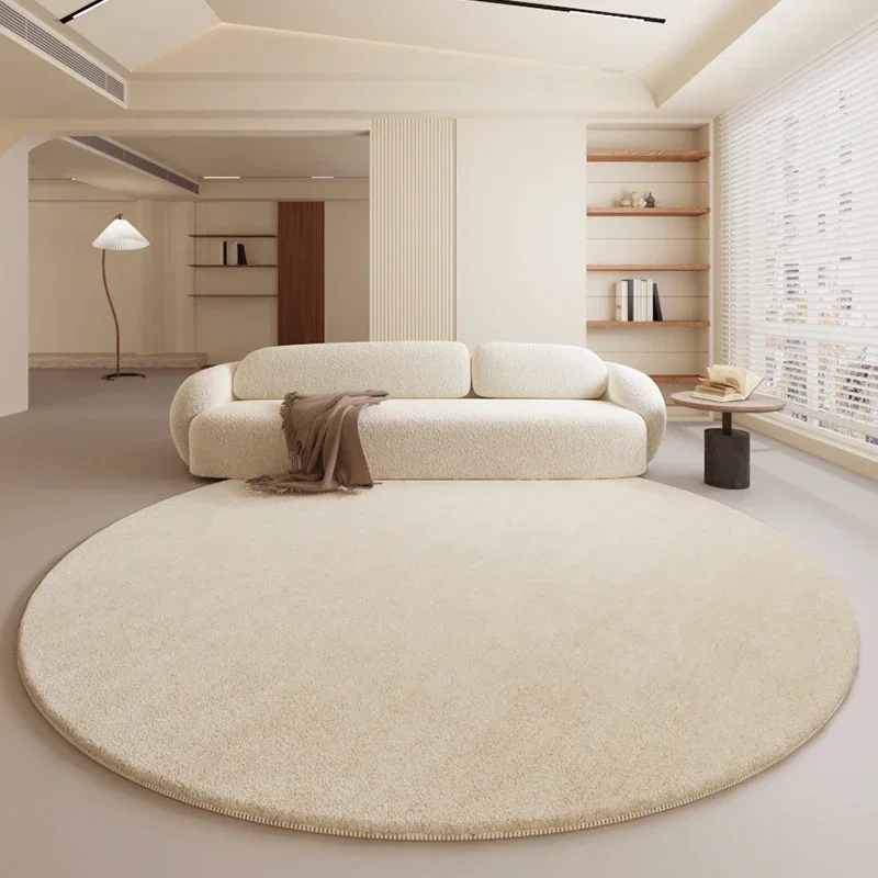 Cream Style Round Living Room Large Area Carpet High End Sofa Carpets Bedroom Nonslip Water Proof Simple Rug 러그  매트 Tapis Salon