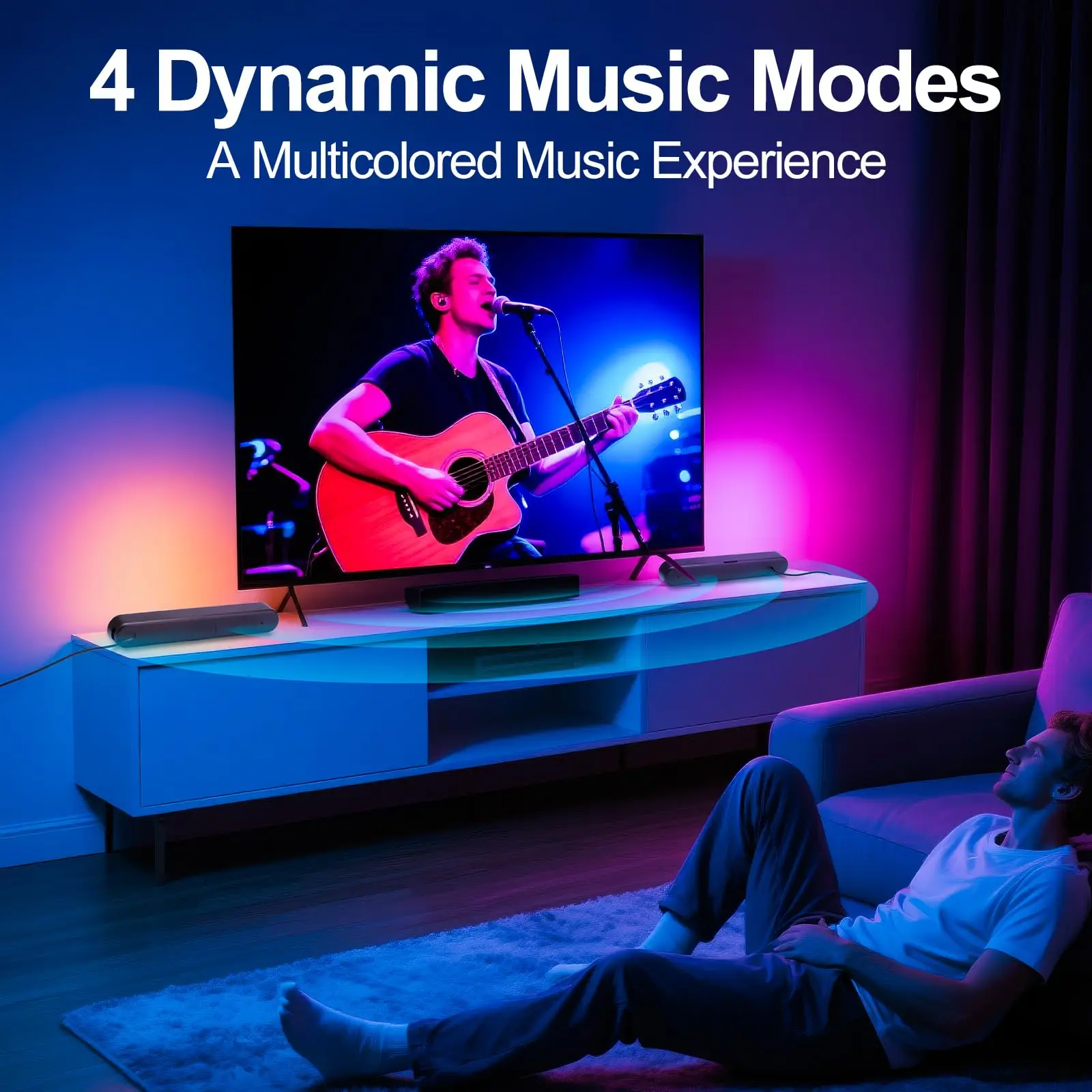 RGB Rhythm Light Smart Light Bars Gaming LED Lights DIY Color Adjustments Remote Control USB Pickup Light Desktop RGB Light Bar