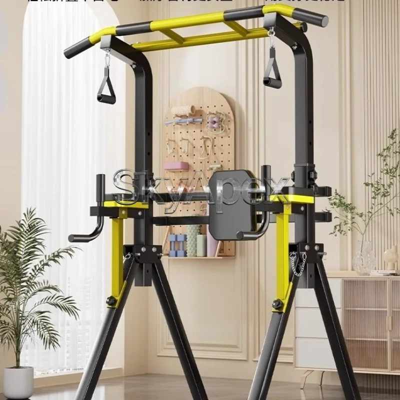 Indoor Foldable Pull Up Dip Bar, Home Gym Workout Frame for Pull-ups and Dips, Kids Swing Bar, Solid Adjustable Stable Compact