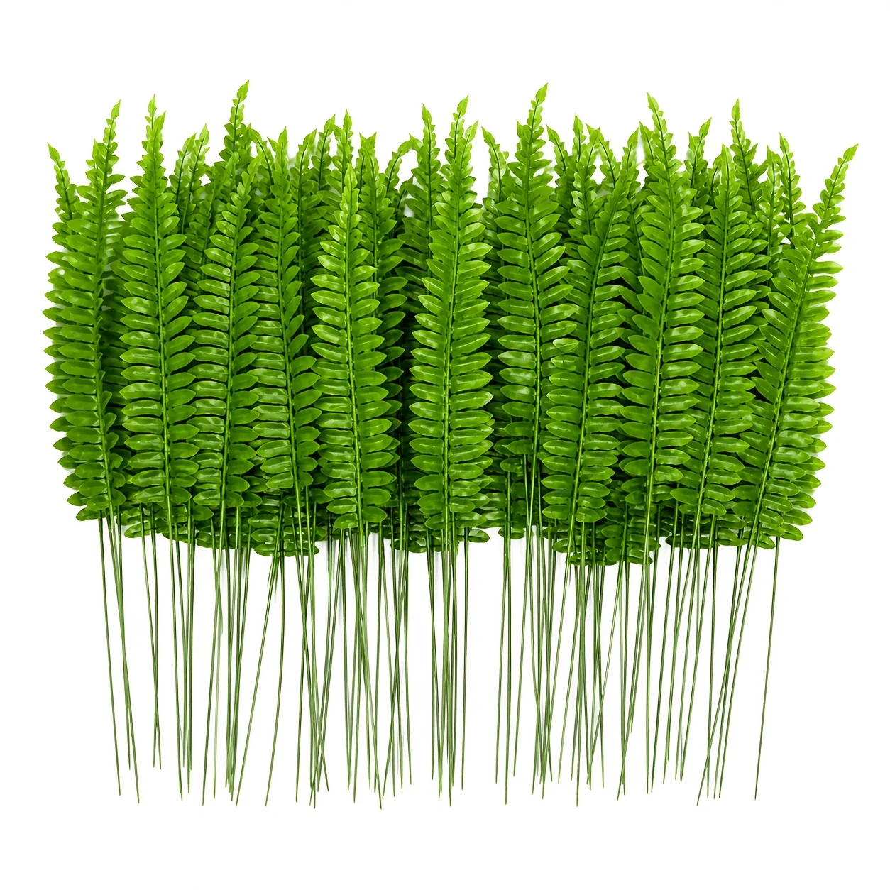 48 Artificial Persian Fern Leaves, Green Fern Foliage, Ideal for Flower Arrangements, Potted Plants, Courtyards