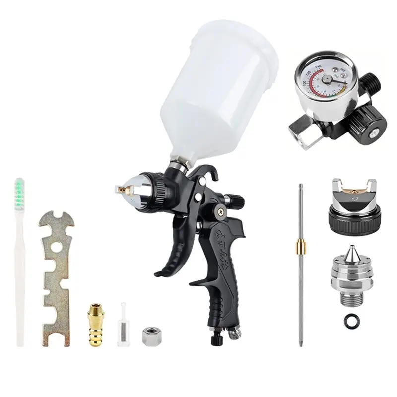 

AB47-Cordless Pneumatic Tool 1.4/1.7Mm Caliber Paint Spray Gun Household Pneumatic 600Ml Atomization HVLP Spray Gun
